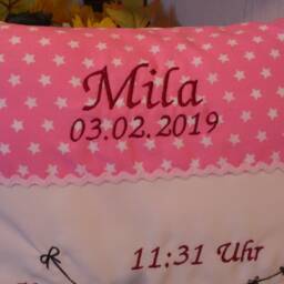 Pillow With Name For Birth - Baby Clothesline Pink 07 - thumbnail 2