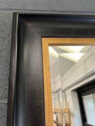 Handcrafted Black & Gold Solid Wood Wall Mirror - Artisan Home Decor - thumbnail 1
