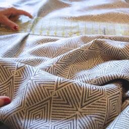 Blue Diamonds, Solid Linen Accent Pillow - thumbnail 4