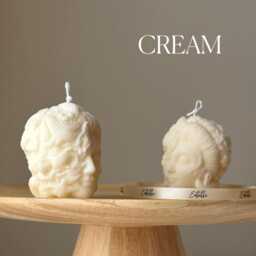 Sculptural Lady Head Candle - Handmade Soy Wax Decor - thumbnail 3
