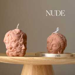 Sculptural Lady Head Candle - Handmade Soy Wax Decor - thumbnail 2