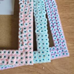 Pastel Coloured Evil Eye Fimo Slice Photo Frame 4 X 6 Inches - thumbnail 1