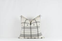 Heena Fringe Cotton - White & Black Pillow Cover - thumbnail 1