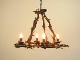 Real Farmhouse Antler Chandelier For 4 Lights - thumbnail 1