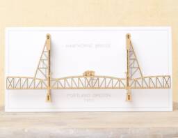 Architectural Model Of The Hawthorne Bridge Portland Oregon, Laser Cut Card, No Assembly Required - thumbnail 1