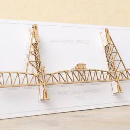 Architectural Model Of The Hawthorne Bridge Portland Oregon, Laser Cut Card, No Assembly Required - thumbnail 3