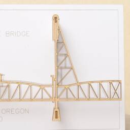 Architectural Model Of The Hawthorne Bridge Portland Oregon, Laser Cut Card, No Assembly Required - thumbnail 2