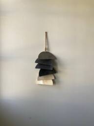 Handmade Ceramic Tile Wall Hanging Neutral Glazed Semicircles