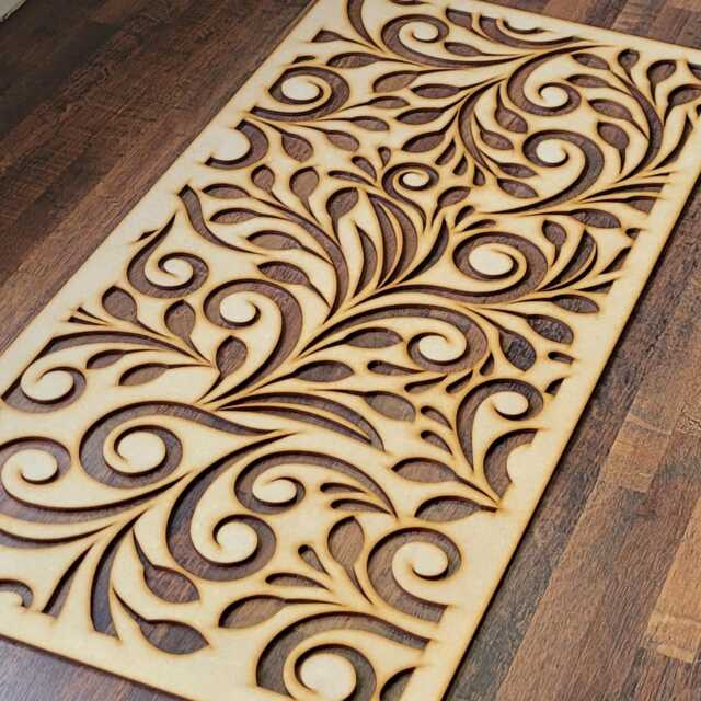 Laser-Cut Floral Radiator Screen Botanical Wall Art Panel 0196 - image 1