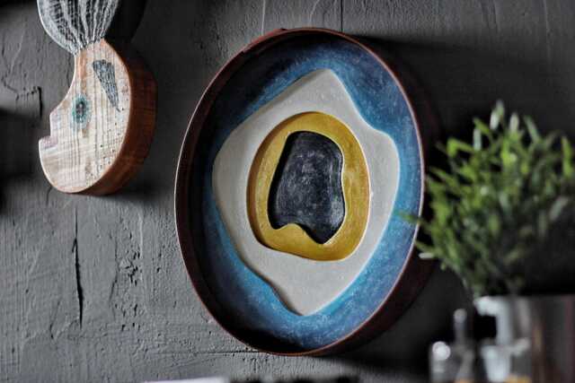 Handmade Wooden Framed Evil Eye Wall Art Boho Home Decor - image 1