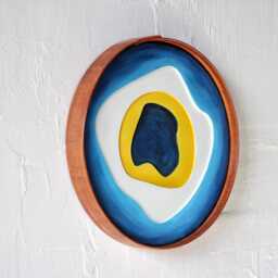 Handmade Wooden Framed Evil Eye Wall Art Boho Home Decor - thumbnail 2