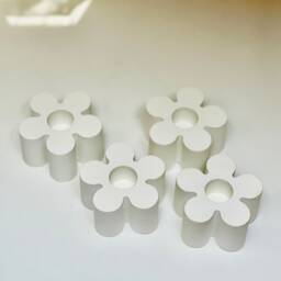 Flower Candle Stick Holder Hand Poured Stone Decor - thumbnail 2