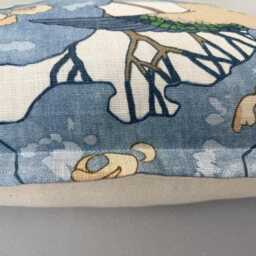 Mulberry Flying Ducks Oxfordedge Blue Neutral Cream Luxury Cushion Pillow Cover - thumbnail 2