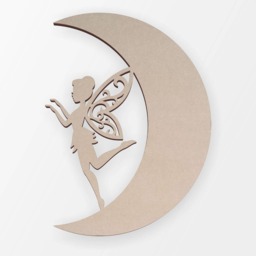 Fairy On Moon - Wooden Cutout Wall Art Unfinished Home Decor - thumbnail 3
