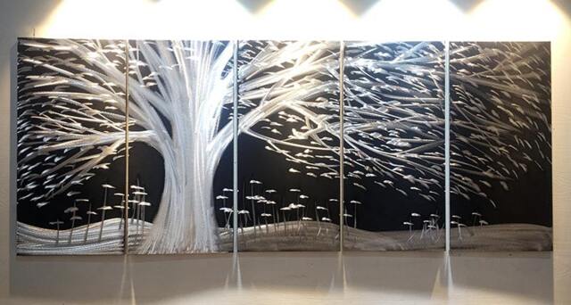 Abstract Tree Metal Wall Art, Modern Indoor Outdoor Sculpture - image 1