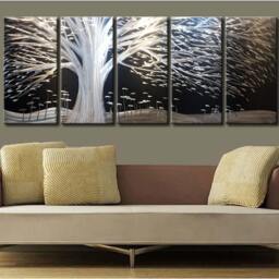 Abstract Tree Metal Wall Art, Modern Indoor Outdoor Sculpture - thumbnail 2