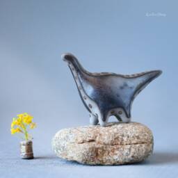 Handmade Ceramic Dinosaur Sculpture Modern Table Art - Made To Order - thumbnail 3