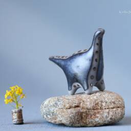 Handmade Ceramic Dinosaur Sculpture Modern Table Art - Made To Order - thumbnail 4