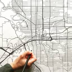 Spokane Map Street Washington City Drawing Black & White - Art Print Wedding Anniversary Gonzaga Graduation Gift Wall Decor - thumbnail 2