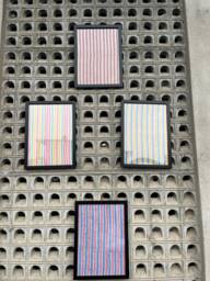 Handmade Block Print A4 Wall Art Frames Set - Striped Bohemian Decor