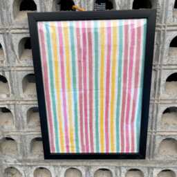 Handcrafted Block Print Fabric Wall Frames Set - Vibrant Striped Art For Home Decor, Bohemian Style, Eclectic Hanging, A4 - thumbnail 2