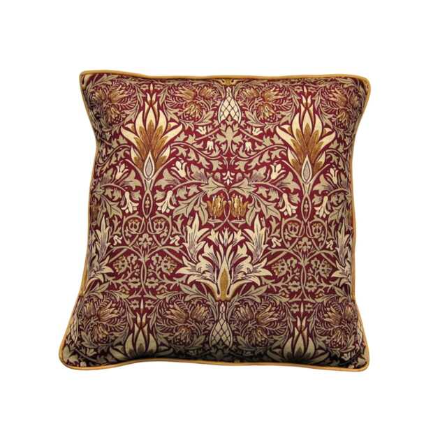 William Morris, Snakeshead Arts & Crafts, Red, Gold Beige Linen Union Cushion Cover, Throw Pillow Home Decor.pillow - image 1
