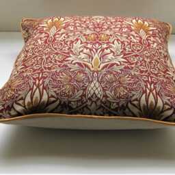 William Morris, Snakeshead Arts & Crafts, Red, Gold Beige Linen Union Cushion Cover, Throw Pillow Home Decor.pillow - thumbnail 2