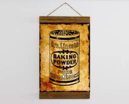 Vintage Baking Powder Tin Illustration, Wood Framed Canvas Kitchen Print - thumbnail 1