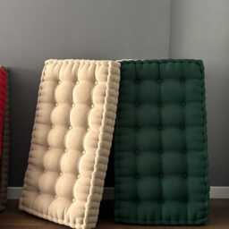 French Tufted Floor Pillow - Japandi Reading Nook Cushion - thumbnail 4
