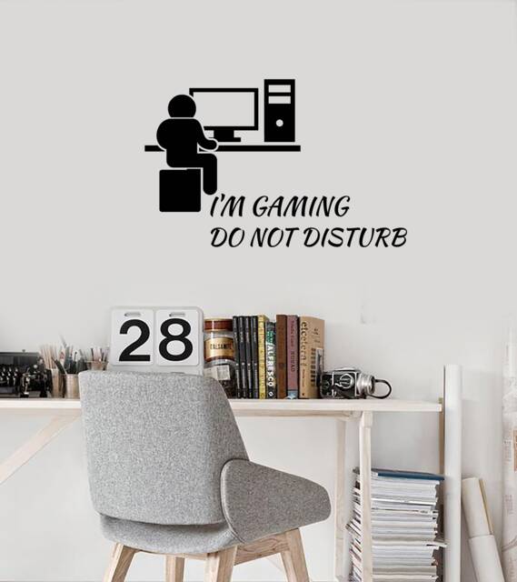 Gaming Art Vinyl Wall Decal Gamer Do Not Disturb Video Games Room Stickers - #2799Di - image 1