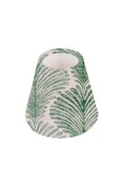 Green Fan Leaf Candle Shade - Handmade Clip-On Lampshade - thumbnail 1