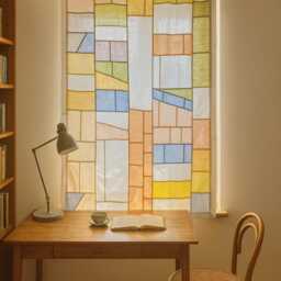 Pojagi Linen Curtain - Stained Glass Sheer Panel Custom Order - thumbnail 2
