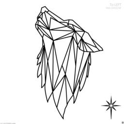 Geometric Wolf Head Wall Decal Polygonal Triangle Design - thumbnail 2