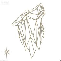Geometric Wolf Head Wall Decal Polygonal Triangle Design - thumbnail 3