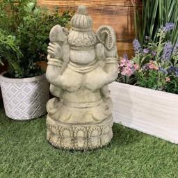 Stone Garden Ganesh Buddha Elephant Praying Statue Ornament - thumbnail 4