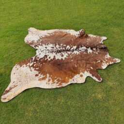 Brown & White Cowhide For Rustic Home Decor-Genuine Brazillian Rug-Cow Skin Living Room-Western Decor-Floor Area Rug - thumbnail 2