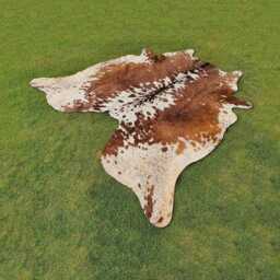 Brown & White Cowhide For Rustic Home Decor-Genuine Brazillian Rug-Cow Skin Living Room-Western Decor-Floor Area Rug - thumbnail 3