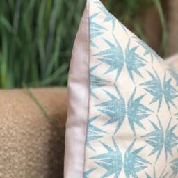 "Zoe Glencross - Blue & White Cushion Cover - Costal Pillow Rectangle Cushions 12"" X 22" - thumbnail 3