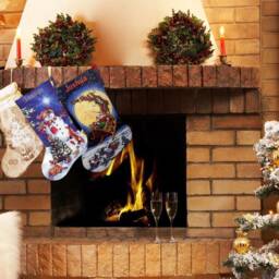 Personalised Christmas Stocking With Embroidered Santa Claus Family Stockings Custom Cross Stitch - thumbnail 4
