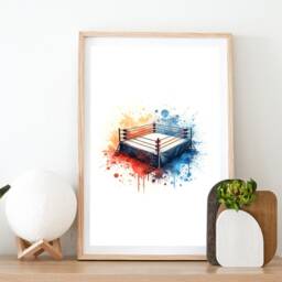 Wrestling Print Poster Set - Of 3 Posters - Watercolour Art Painting Wrestler Decoration Decor Sports Gifts Gift Ideas - thumbnail 2