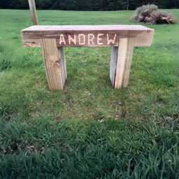 1 Seater Custom Engraved Wooden Rustic Garden Bench Sleeper Seat Outdoor Patio - thumbnail 1