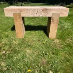 1 Seater Custom Engraved Wooden Rustic Garden Bench Sleeper Seat Outdoor Patio - thumbnail 4