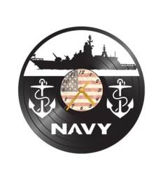 Free Shippingfree Shipping Navy Inspired Vinyl Record Clock - thumbnail 1