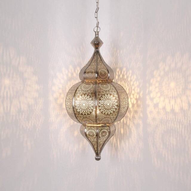 Moroccan Pendant Light, Handmade Moroccan Brass Lamp, Ceiling Oriental Lantern Home Decor, Morocco Lighting - image 1