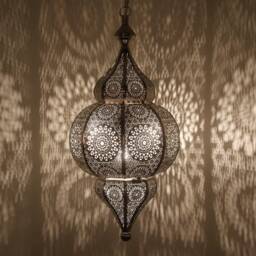 Moroccan Pendant Light, Handmade Moroccan Brass Lamp, Ceiling Oriental Lantern Home Decor, Morocco Lighting - thumbnail 2