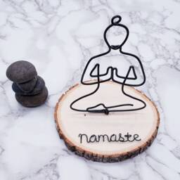 Personalized Yoga Pose Wire Sculpture, Meditation Desk Decor - thumbnail 3