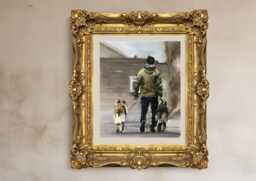 Man & Dogs Art Print Fine Dog Painting By James Coates - thumbnail 1
