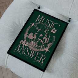 Music Is The Answer Print - Disco Ball House Poster Wall Art Funky Groovy Bold Typographic Dj Decor - thumbnail 3