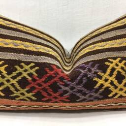 Vintage Kilim Lumbar Pillow Cover, Handwoven Turkish Bohemian Accent - 12x24 - thumbnail 2