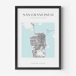 San Francisco City Map Print, Home Decor, Wall Art, Poster, Framed - thumbnail 2
